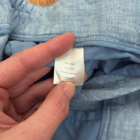 Talbots 100% Linen Cropped Pants Blue size 16W - Picture 6 of 8